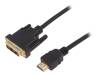 ASSMANN Kabel HDMI 1.4 DVI-D (18+1) vidlice, HDMI vidlice 2m černá AK-330300-020-S