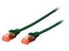 DIGITUS Patch cord U/UTP 5e lanko CCA PVC zelená 0,5m 26AWG