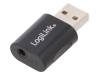 LOGILINK Adaptér USB 2.0 Jack 3,5mm zásuvka,USB A vidlice černá