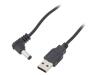 GOOBAY Kabel USB A vidlice,DC 5,5/2,1 zástrčka černá 1m Žíla: Cu