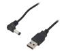 GOOBAY Kabel USB A vidlice,DC 5,5/2,5 zástrčka černá 1m Žíla: Cu