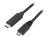 QOLTEC Kabel USB 2.0 USB B micro vidlice,USB C vidlice 1,2m černá
