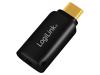 LOGILINK Adaptér Jack 3,5mm zásuvka,USB C vidlice zlacený Barva: černá