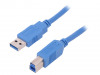 QOLTEC Kabel USB 3.0 USB A vidlice,USB B vidlice 1m modrá