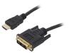 GEMBIRD Kabel DVI-D (18+1) vidlice,HDMI vidlice 0,5m černá 30AWG