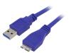 GEMBIRD Kabel USB 3.0 USB A vidlice,USB B micro vidlice 1,8m modrá