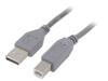 GEMBIRD Kabel USB 2.0 USB A vidlice,USB B vidlice zlacený 1,8m šedá
