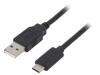 GEMBIRD Kabel USB 2.0 USB A vidlice,USB C vidlice zlacený 1m černá