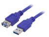 GEMBIRD Kabel USB 3.0 USB A zásuvka,USB A vidlice 1,8m modrá