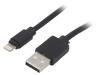 GEMBIRD Kabel USB 2.0 vidlice Apple Lightning,USB A vidlice 1m černá