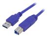 GEMBIRD Kabel USB 3.0 USB A vidlice,USB B vidlice zlacený 1,8m modrá