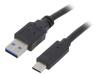 GEMBIRD Kabel USB 3.0 USB A vidlice,USB C vidlice zlacený 3m černá