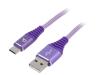 GEMBIRD Kabel USB 2.0 USB A vidlice,USB C vidlice zlacený 2m fialová