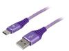 GEMBIRD Kabel USB 2.0 USB A vidlice,USB C vidlice zlacený 1m fialová