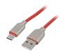 GEMBIRD Kabel USB 2.0 USB A vidlice,USB C vidlice zlacený 1m červená