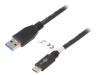GOOBAY Kabel USB 3.0 USB A vidlice,USB C vidlice 3m černá