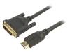 VCOM Kabel DVI-D (24+1) vidlice,HDMI vidlice 1,8m černá Žíla: Cu