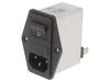 SCHAFFNER Konektor: napájecí AC zásuvka vidlice 4A 250VAC -25÷85C 1mH
