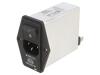 SCHAFFNER Konektor: napájecí AC zásuvka vidlice 10A 250VAC -25÷85C