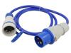 KEL Prodlužovací síťový kabel Zásuvky: 1 PUR modrá 3x2,5mm2 1,5m