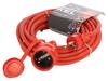 KEL Prodlužovací síťový kabel Zásuvky: 1 guma červená 3x2,5mm2