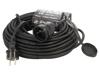 KEL Prodlužovací síťový kabel Zásuvky: 1 guma černá 3x1,5mm2 25m