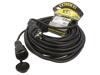 KEL Prodlužovací síťový kabel Zásuvky: 1 guma černá 3x2,5mm2 25m