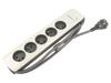 QOLTEC Extension lead Sockets: 5 white-grey 3x1,5mm2 1.8m 16A