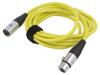 TASKER Kabel XLR vidlice 3pin,XLR zásuvka 3pin 3m žlutá 0,25mm2