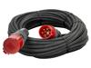 KERG Prodlužovací síťový kabel Zásuvky: 1 guma černá 5x1,5mm2 30m
