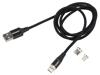 SAVIO Kabel magnetický,USB 2.0 1m černá 480Mbps textilní 3A