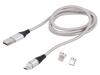 SAVIO Kabel magnetický,USB 2.0 1m šedá 480Mbps textilní 3A