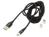 SAVIO Kabel magnetický,USB 2.0 2m černá 480Mbps textilní 3A