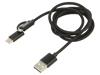 SAVIO Kabel USB 2.0 1m černá 480Mbps 2,1A