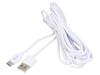 SAVIO Kabel USB 2.0 USB A vidlice,USB C vidlice 3m bílá 480Mbps 2A