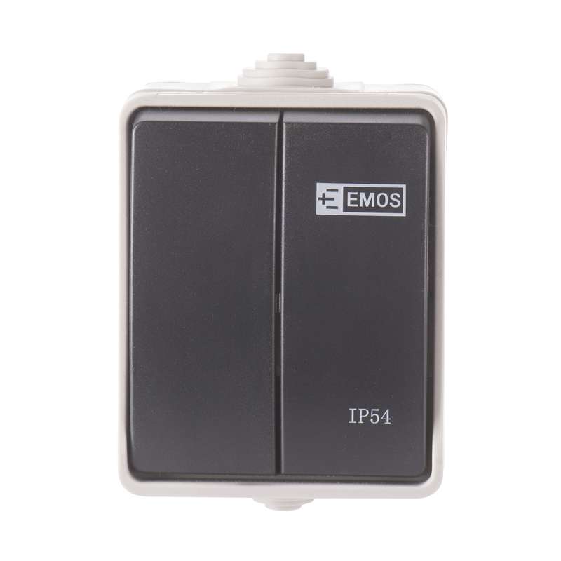 EMOS A1398.1 Přepínač nástěnný č. 5 IP54, 2 tlačítka