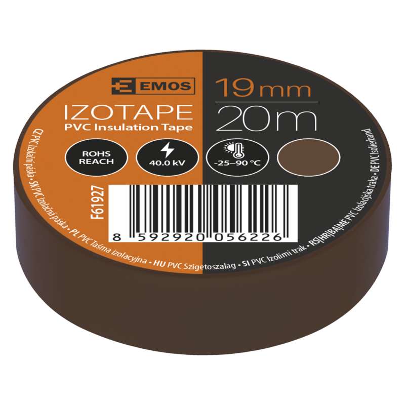 EMOS F61927 Izolační páska PVC 19mm / 20m hnědá