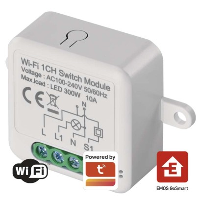 EMOS H5105 GoSmart modul spínací IP-2101SW, Wi-Fi, 1-kanálový