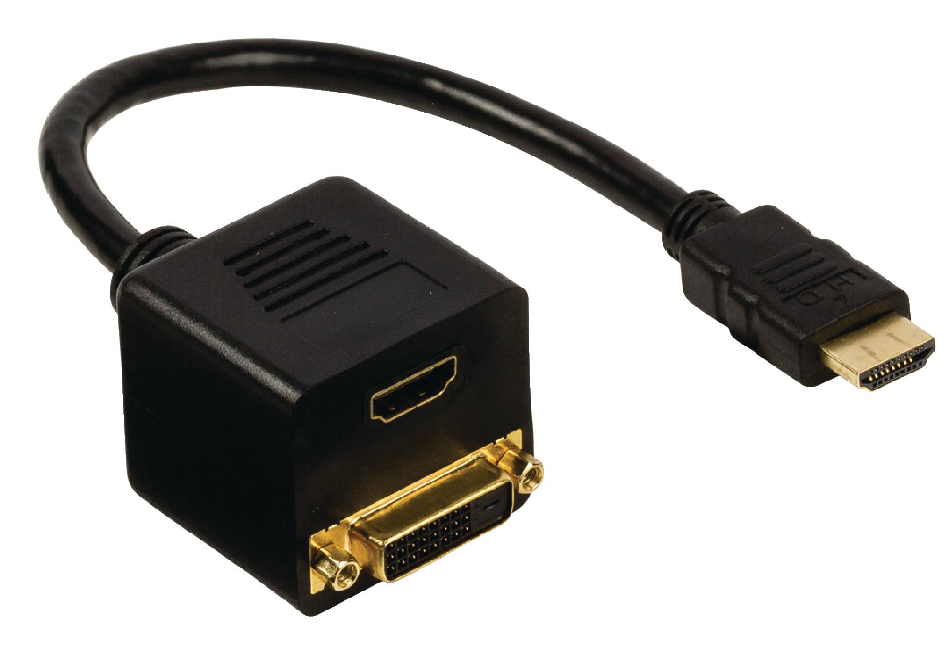VALUELINE VGCP34951B02 Adaptérový kabel HDMI, konektor HDMI – 24+1pinová zásuvka DVI-D + vstup HDMI, 0,20 m, černý