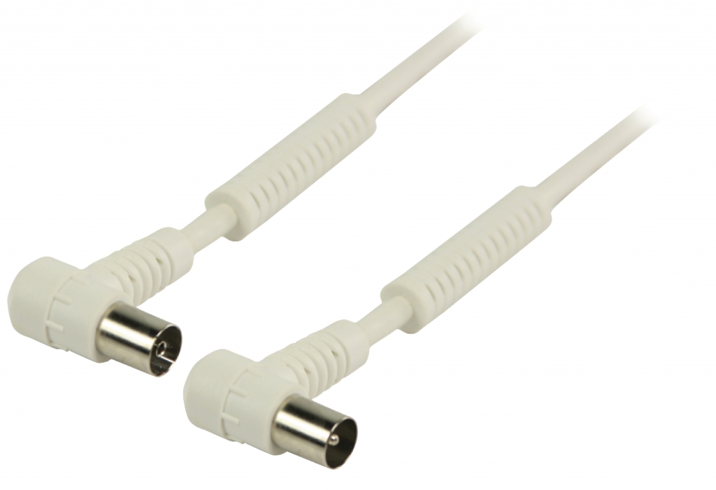 VALUELINE VLSP40120W250 Koaxiální anténní kabel, 120 dB koaxiální zástrčka úhlová –koaxiální zásuvka úhlová 25,0 m, bílý