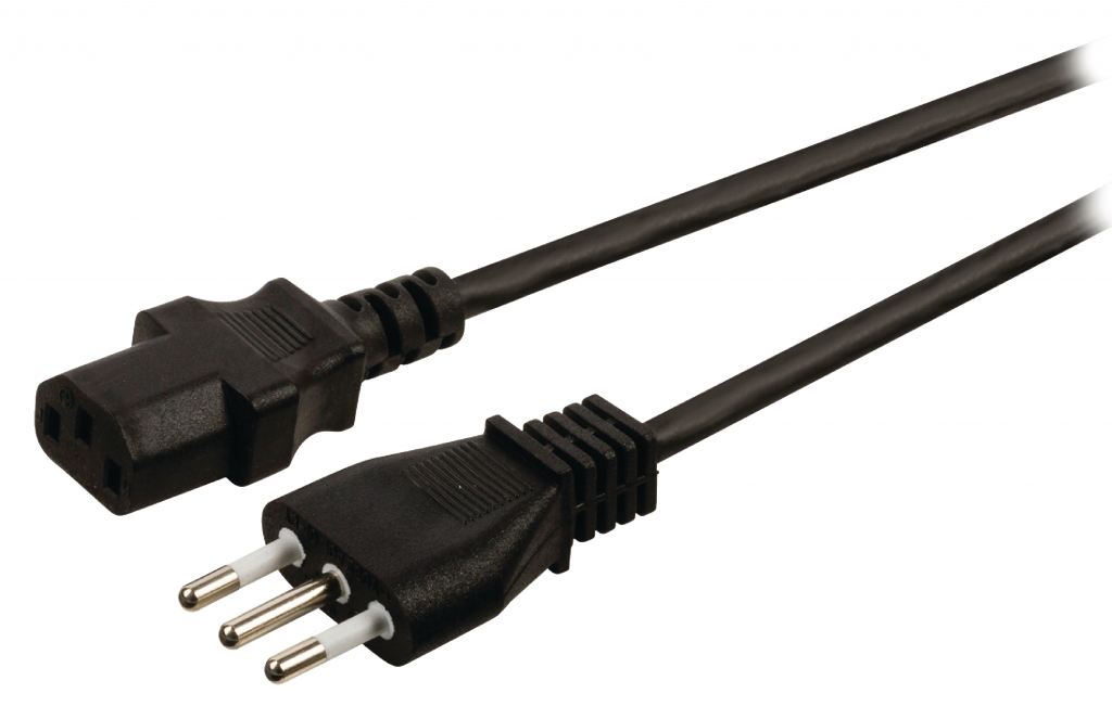 VALUELINE VLEP11300B20 Napájecí kabel s italskou zástrčkou a konektorem IEC-320-C13, délka 2 m, černý