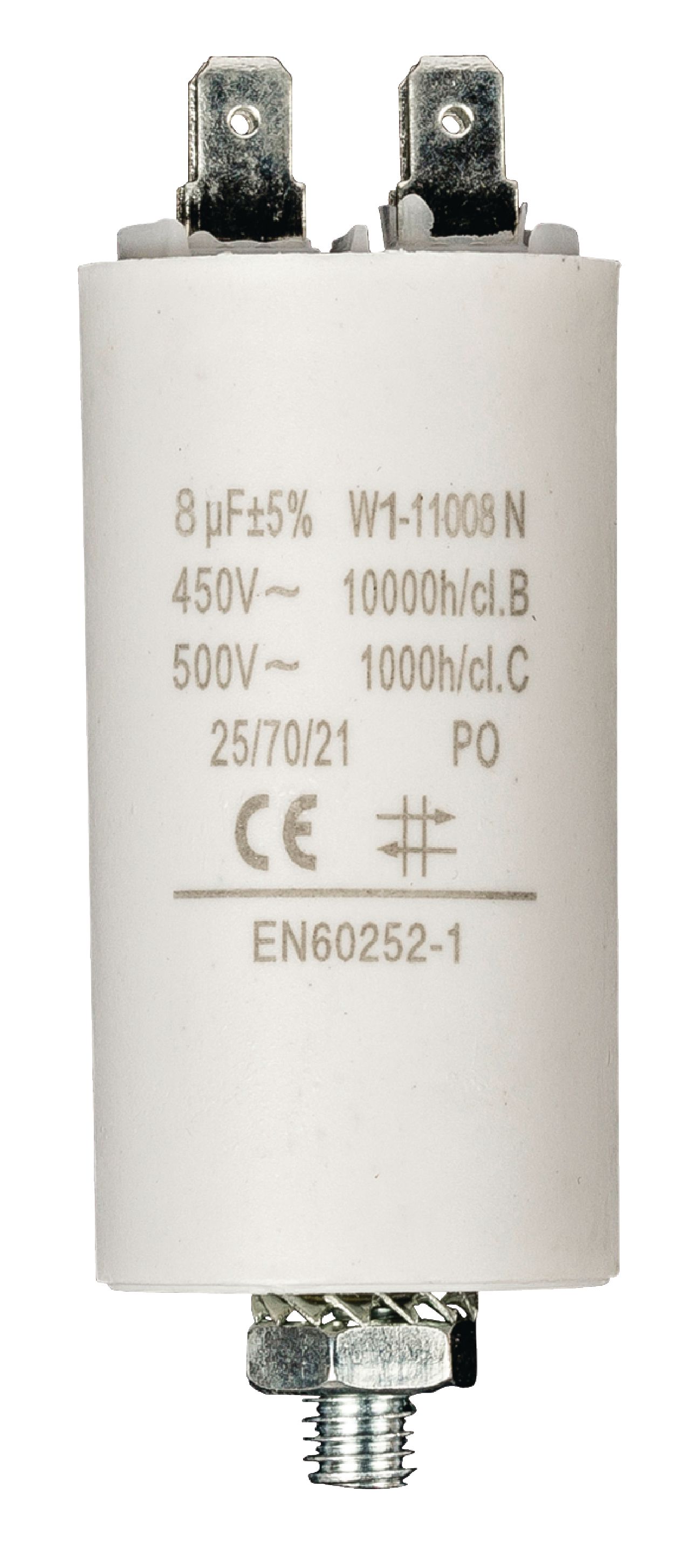 FIXAPART W1-11008N Rozběhový kondenzátor 8.0uf / 450 v + zem