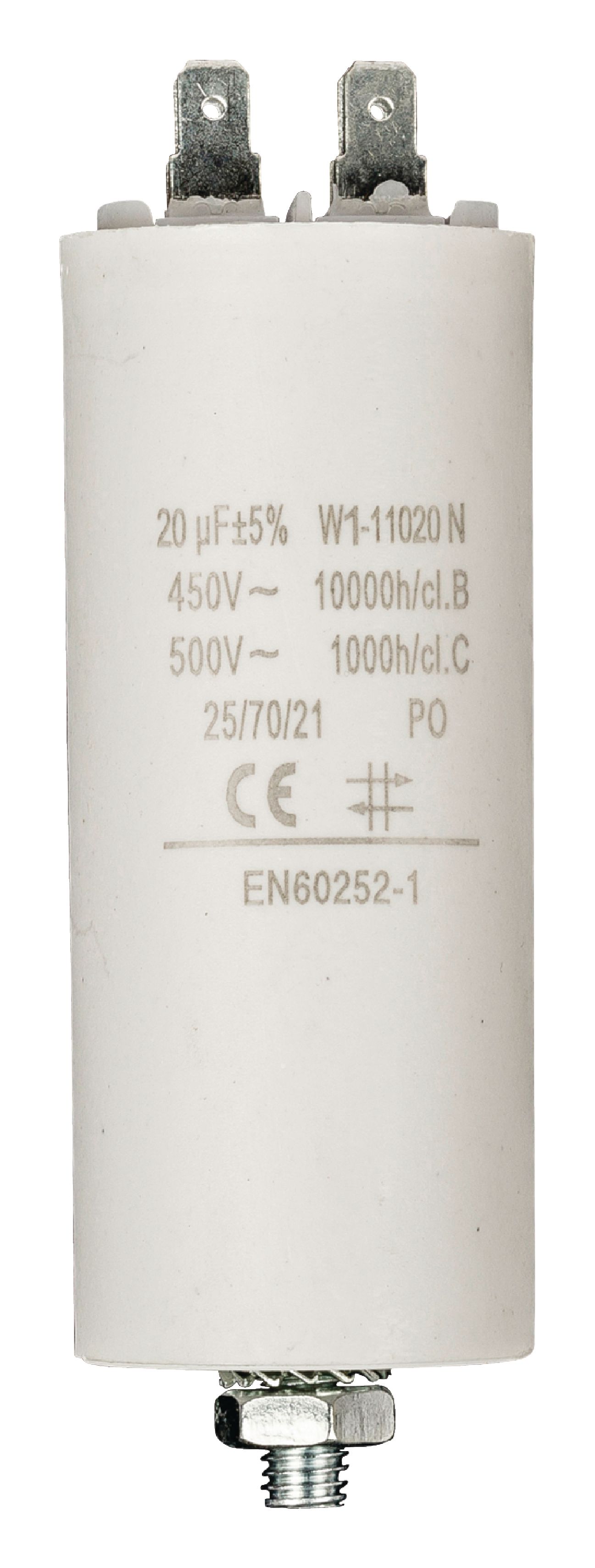 FIXAPART W1-11020N Rozběhový kondenzátor 20.0uf / 450 v + zem