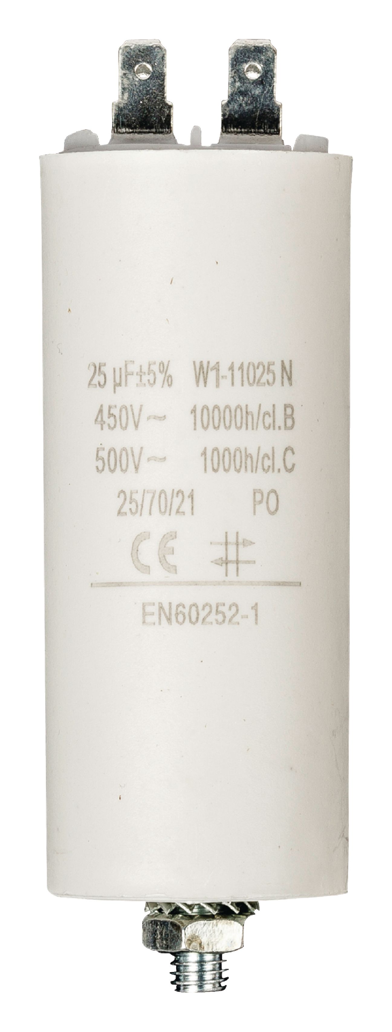 FIXAPART W1-11025N Rozběhový kondenzátor 25.0uf / 450 v + zem