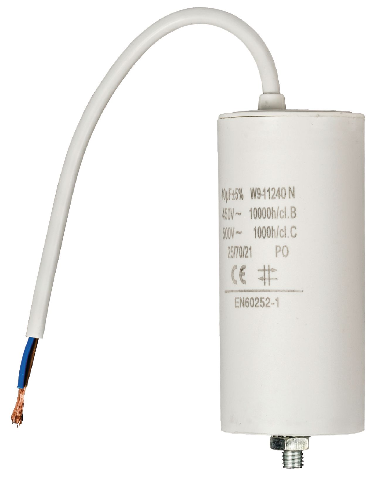 FIXAPART W9-11240N Rozběhový kondenzátor 40.0uf / 450 v + kabel