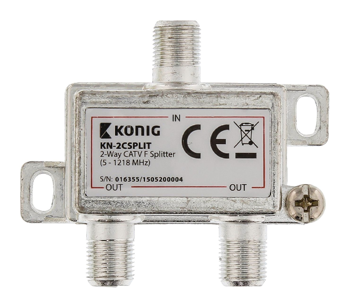 KoNIG KoNIG KN-2CSPLIT 2cestný rozbočovač CATV F, 5 – 1 218 MHz