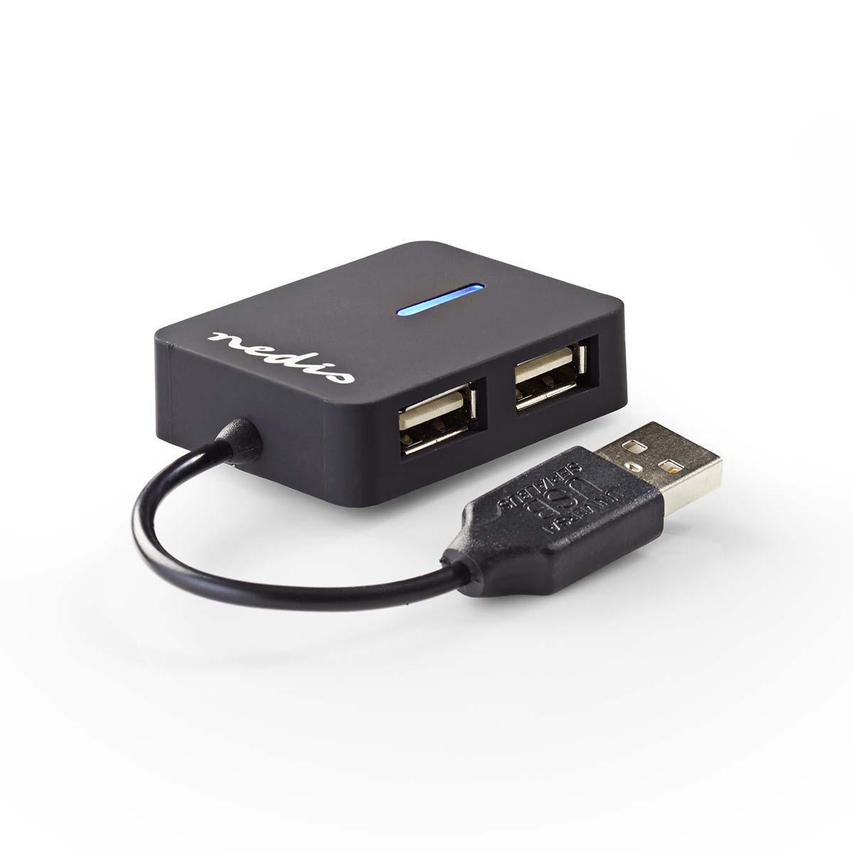 NEDIS Rozbočovač USB | 4 porty | USB 2.0 | Cestovní Velikost