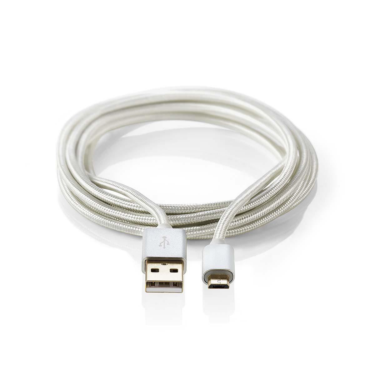NEDIS USB 2.0 kabel | A Zástrčka - Micro B Zástrčka | 3 m | Hliník
