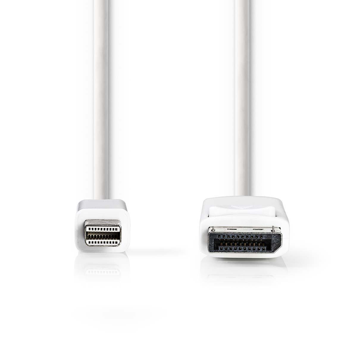 NEDIS Mini DisplayPort – DisplayPort Kabel | Mini DisplayPort Zástrčka - DisplayPort Zástrčka | 2 m | Bílá barva