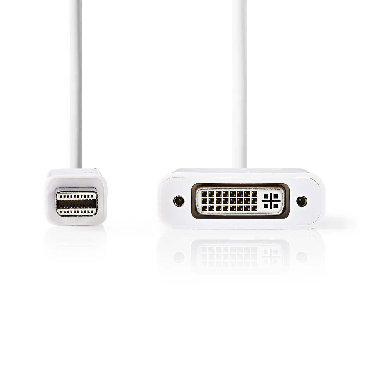 NEDIS Mini DisplayPort – DVI Kabel | Mini DisplayPort Zástrčka - DVI-D 24+1-Pin Zásuvka | 0,2 m | Bílá barva